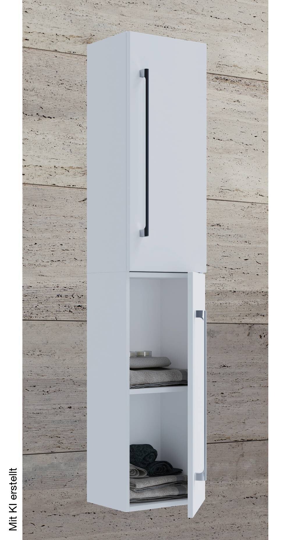 Hochschrank Badinos weiß Alu Optik B/H/T: ca. 33x150x22 cm