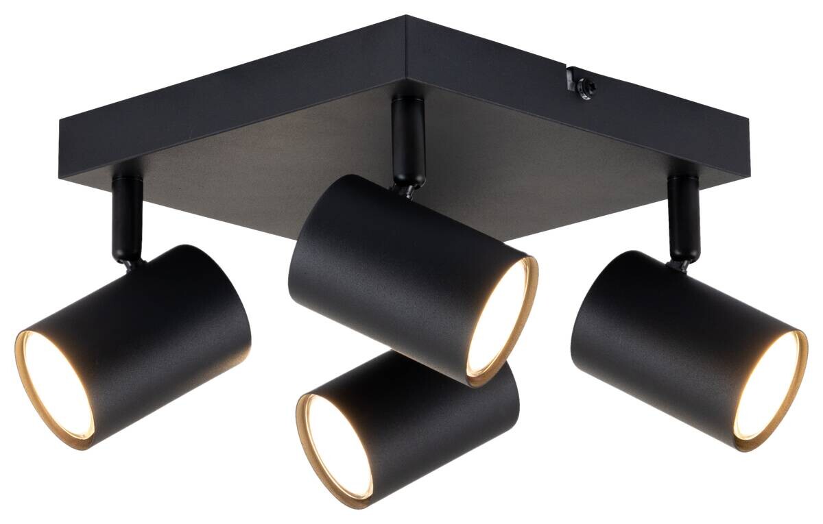 POCOline Spot 4-flg. Thanina schwarz Metall B/H/L: ca. 28x12x28 cm GU10 4 Brennstellen