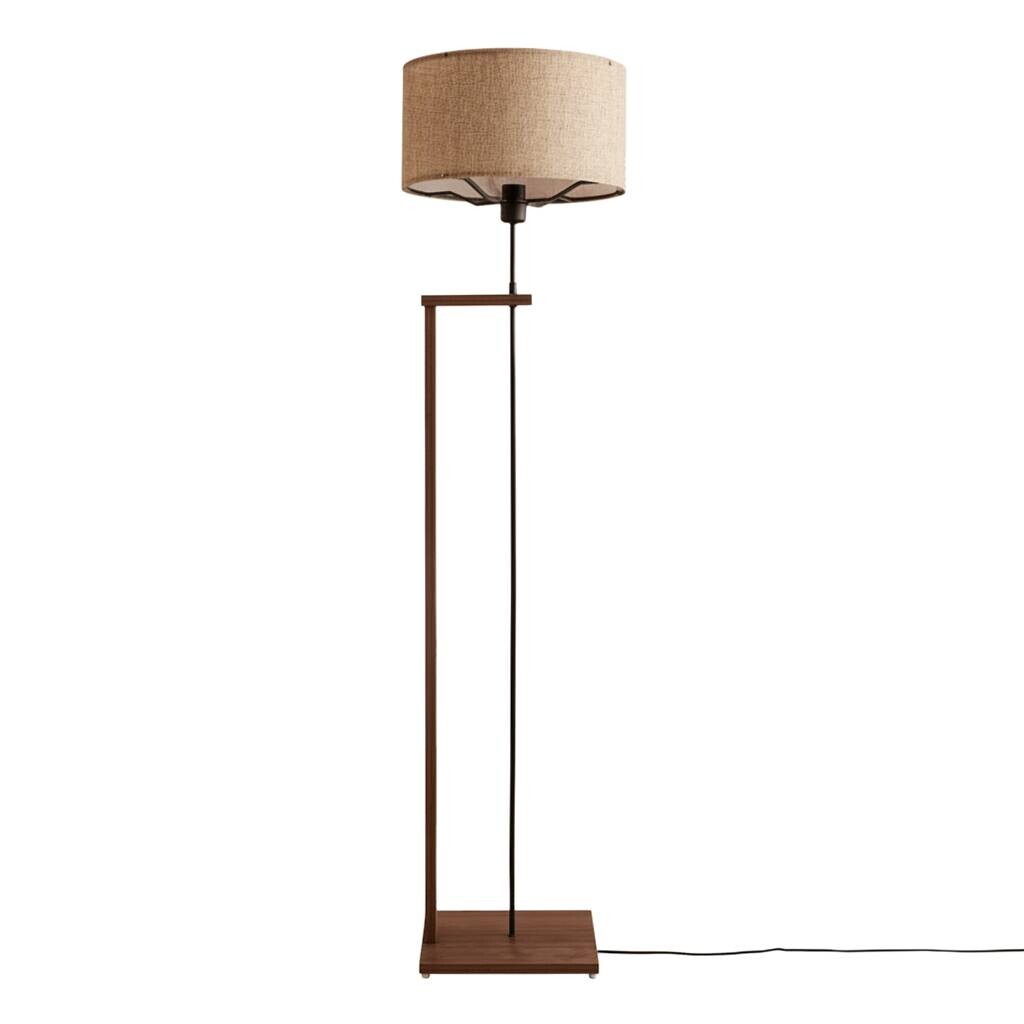 Opviq Stehlampe beige braun Stoff Holz B/H/T/L/D: ca. 38x150x38x38x38 cm E27 1 Brennstellen