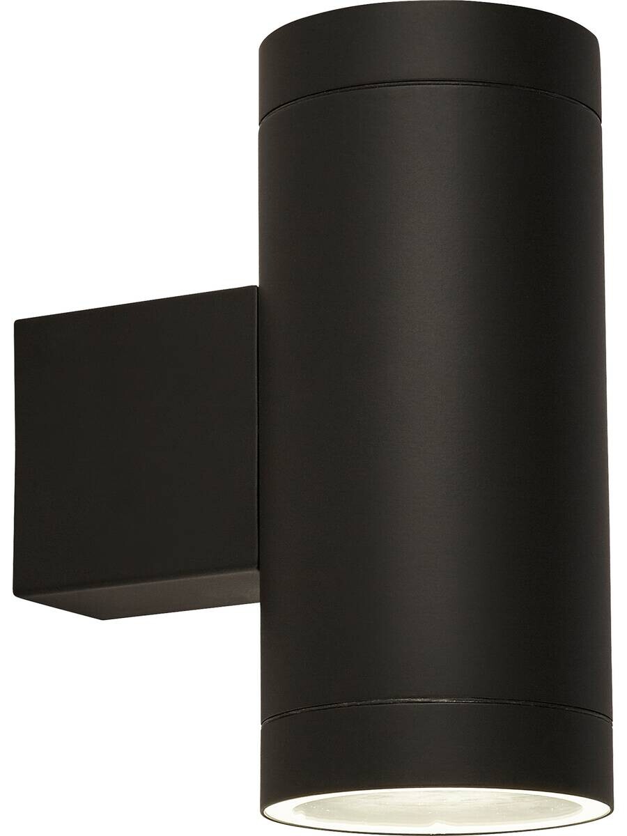 Wandaußenleuchte schwarz klar B/H/T: ca. 9x20x16 cm