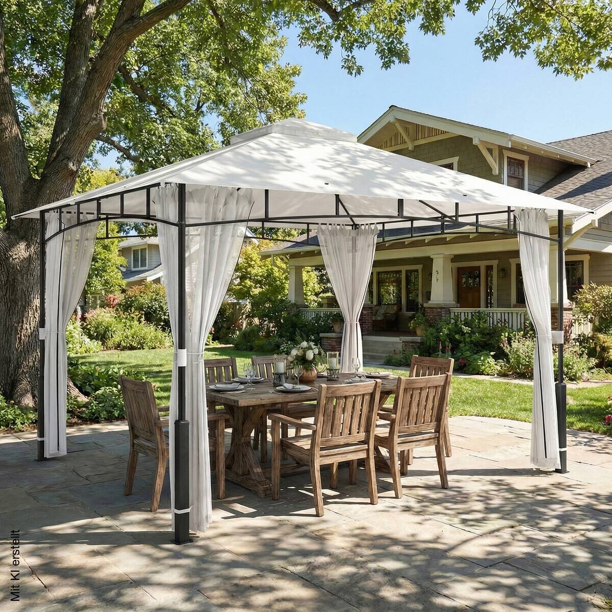 Outsunny Pavillon creme Polyester B/H/L: ca. 300x275x360 cm