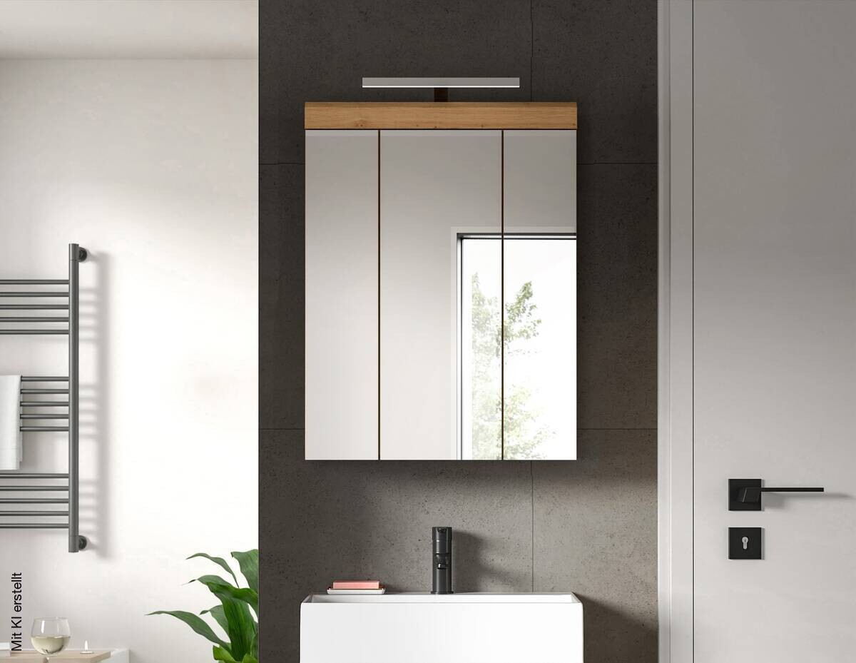 Spiegelschrank Scout Eiche Artisan Nachbildung salbei Nachbildung B/H/T: ca. 60x79x37 cm