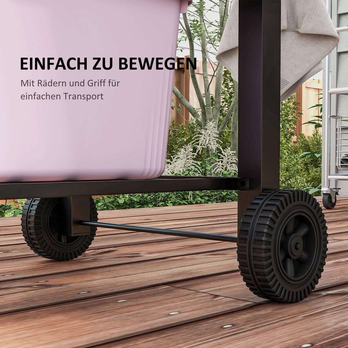 Outsunny Holzkohlegrill Edelstahl B/H/L: ca. 65x108x113 cm