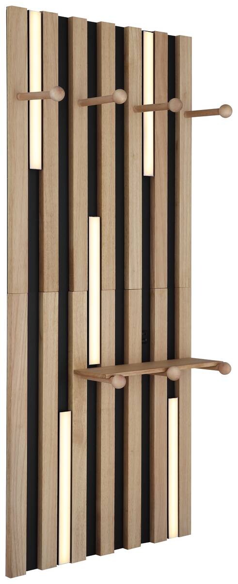 GLOBO Wandleuchte weiß braun mattschwarz Kunststoff Metall Holz B/H: ca. 50x110 cm 1 Brennstellen
