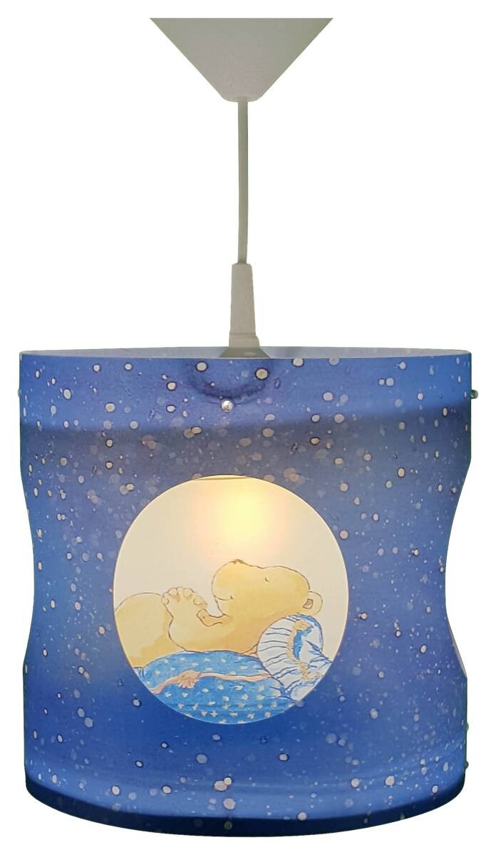 Niermann Dreh-Pendelleuchte Bärchen blau Kunststoff D: ca. 25 cm E27 1 Brennstellen