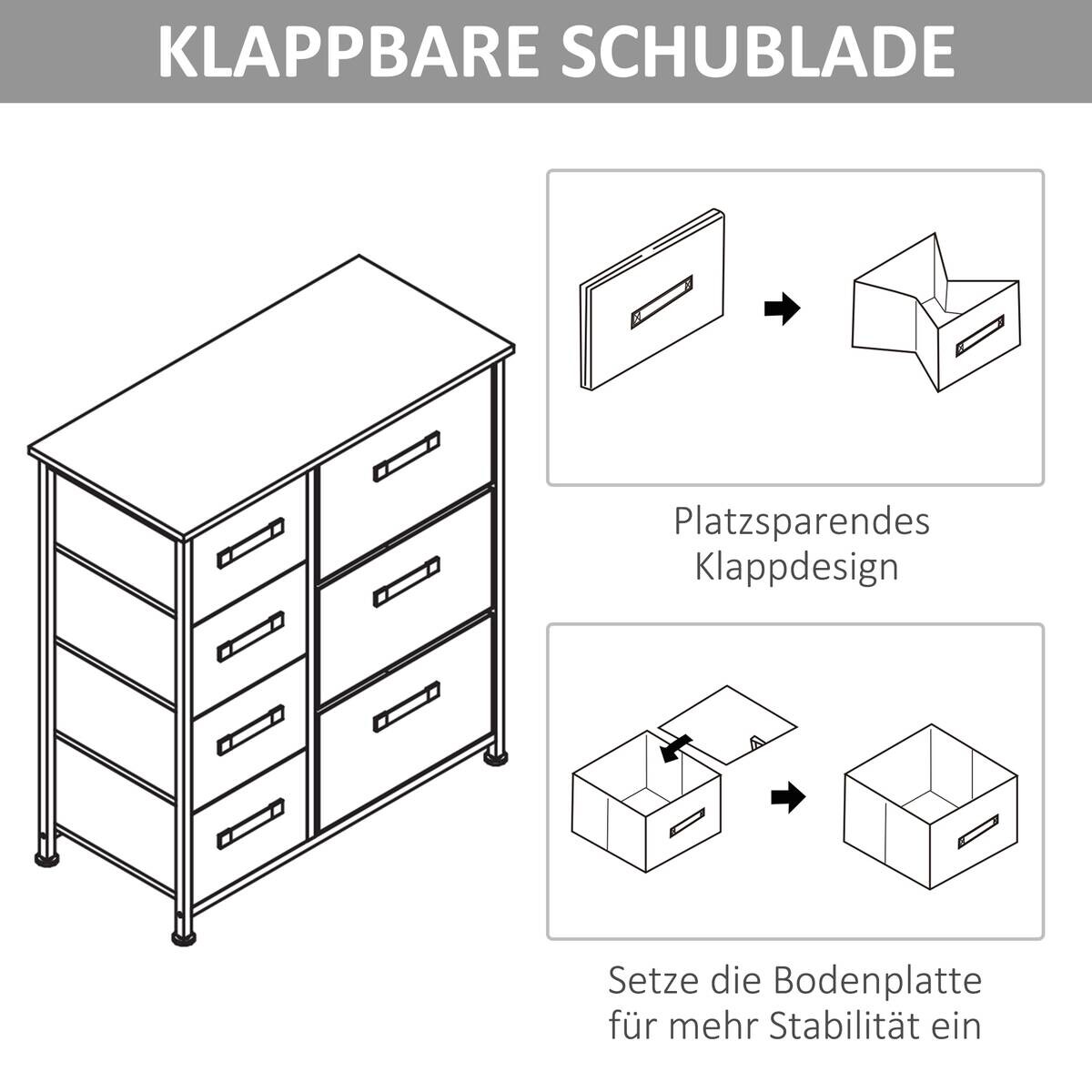 HOMCOM Aufbewahrungsregal hellgrau Polypropylen B/H/L: ca. 30x63,5x71 cm