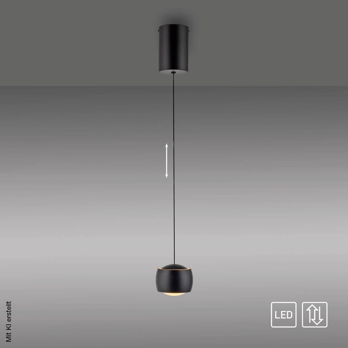 Just Light Pendelleuchte Ballini schwarz