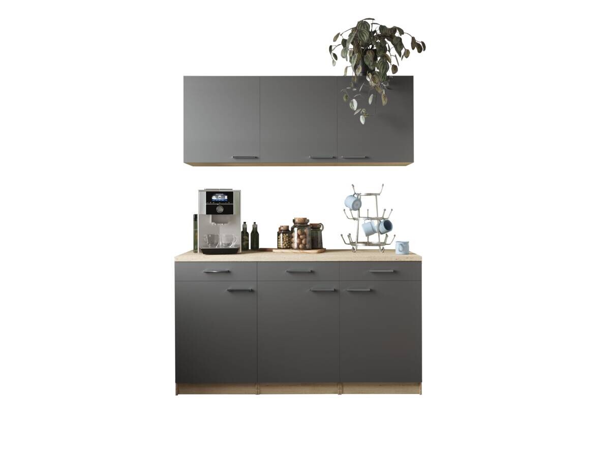 Anbauküchen-Set Merle grau B/H/T: ca. 150x200x60 cm