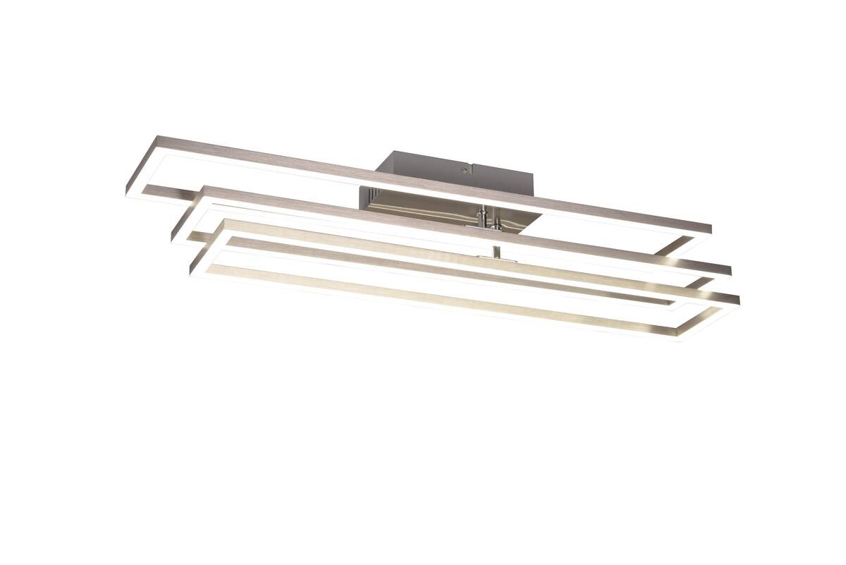 Reality LED-Deckenleuchte R64423107 Corso nickel matt Metall B/H/T: ca. 66x10x60 cm 1 Brennstellen
