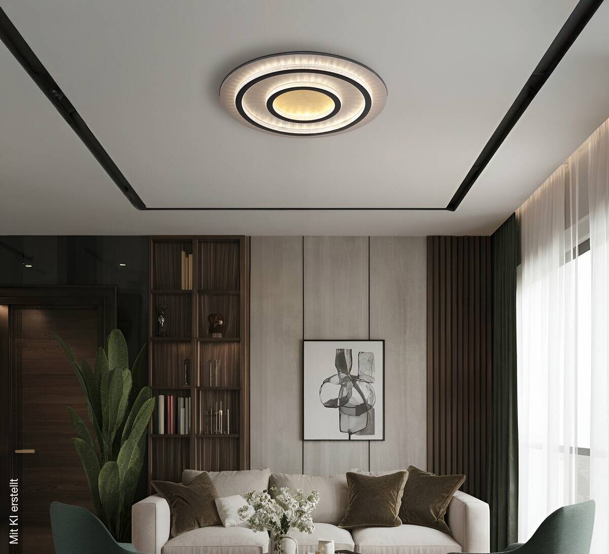 GLOBO LED-Deckenleuchte gold klar mattschwarz Kunststoff Metall H/D: ca. 6x55 cm 1 Brennstellen