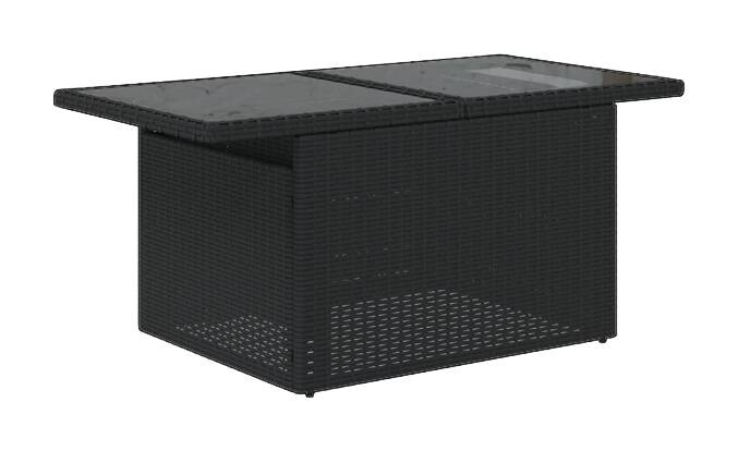 vidaXL Gartentisch schwarz Glas B/H/L: ca. 55x73x100 cm