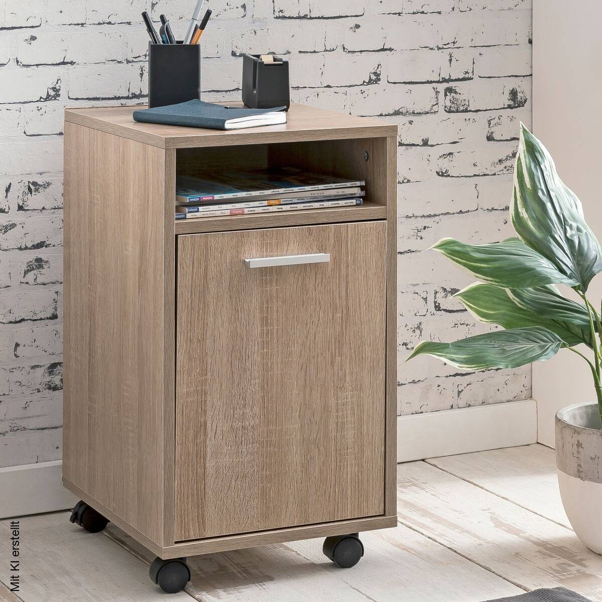 Rollcontainer braun Spanplatte B/H/T: ca. 33x60x38 cm