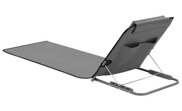 vidaXL Gartenliege grau Polyester B/H/L: ca. 53x47x160 cm