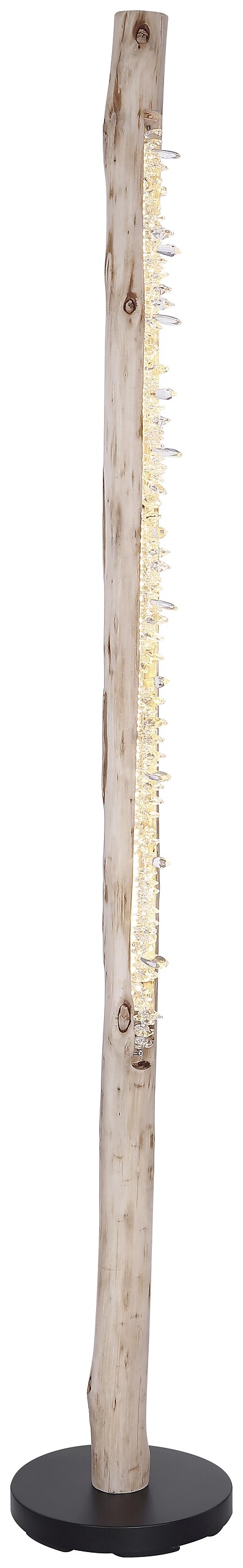 GLOBO Stehlampe Felicitas schwarz klar Holz Metall Acryl H/D: ca. 151x23 cm