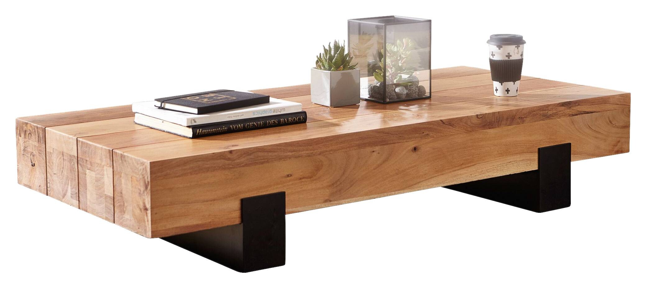 Wohnling Couchtisch braun B/H/T: ca. 130x25x59 cm