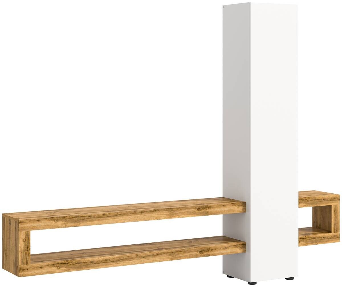 Wohnwand Samba weiß Eiche Wotan Nachbildung B/H/T: ca. 240x190x35 cm