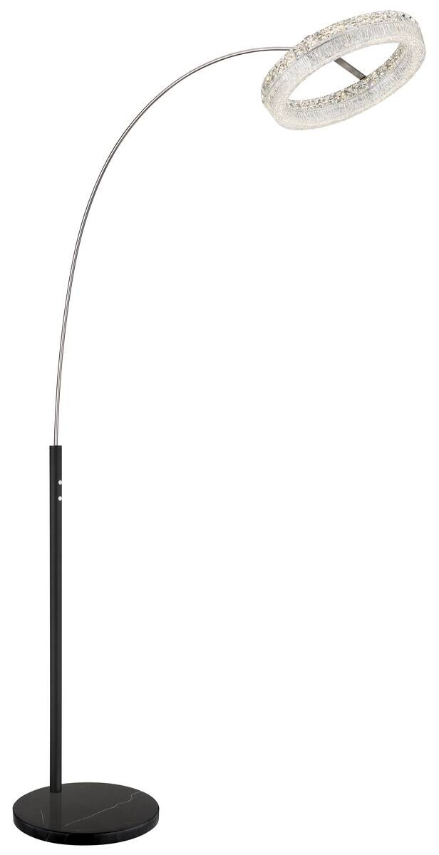 GLOBO Stehlampe klar schwarz Glas Metall Acryl B/H/L: ca. 40x190x92,5 cm 1 Brennstellen