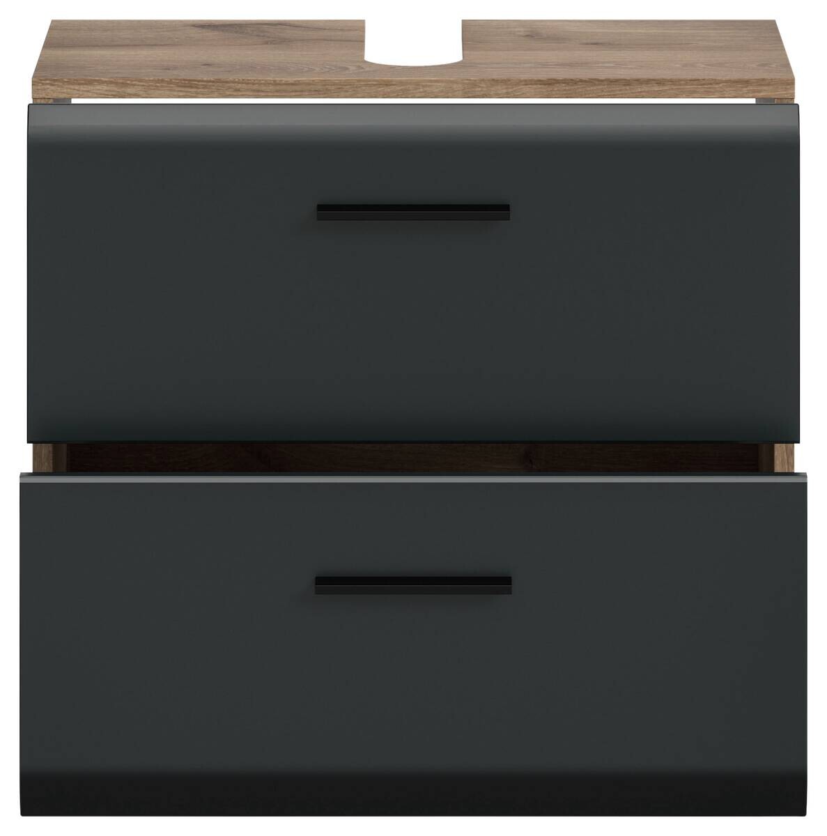 Waschbeckenunterschrank Ice Nox Oak Nachbildung schwarz matt B/H/T: ca. 60x54x60 cm