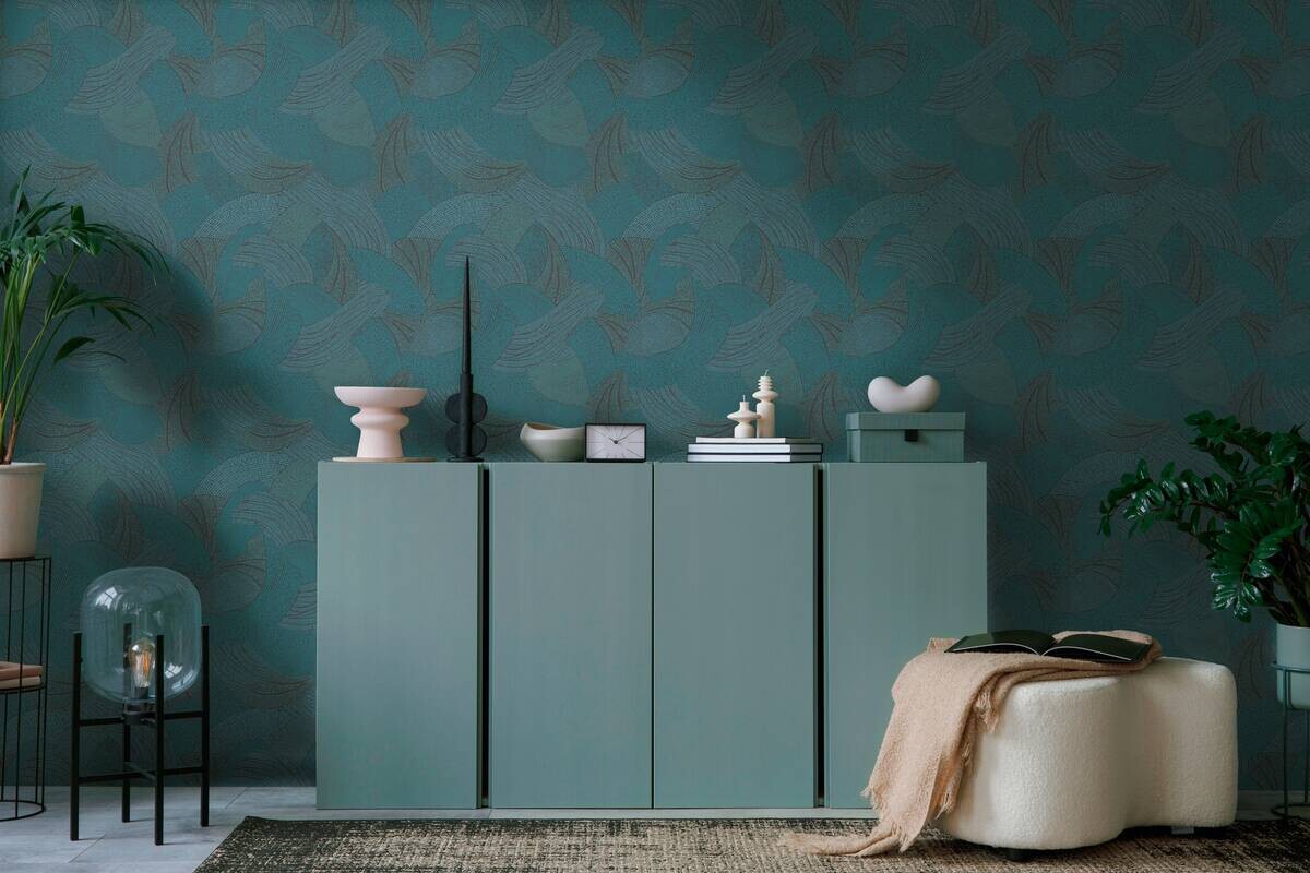 A.S.Creation Vliestapete schwarz grün blau B/H/D: ca. 53x1005x9,2 cm