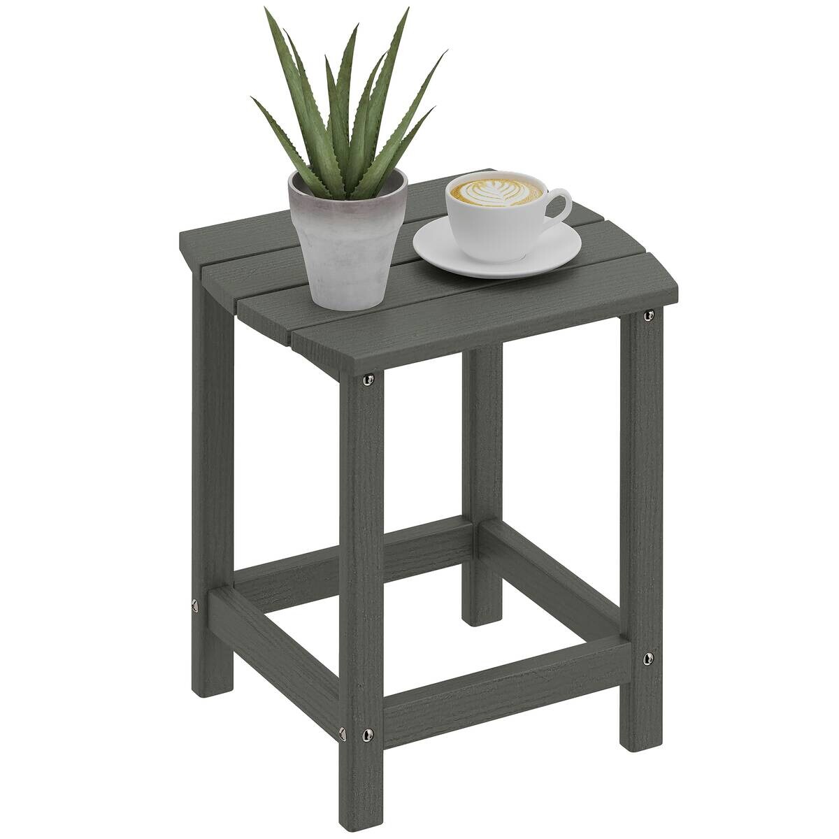 Outsunny Beistelltisch grau Kunststoff B/H/L: ca. 37x46x48 cm