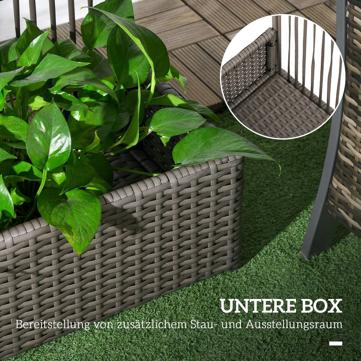 Outsunny Hochbeet grau B/H/T/L: ca. 29x103x29x103 cm