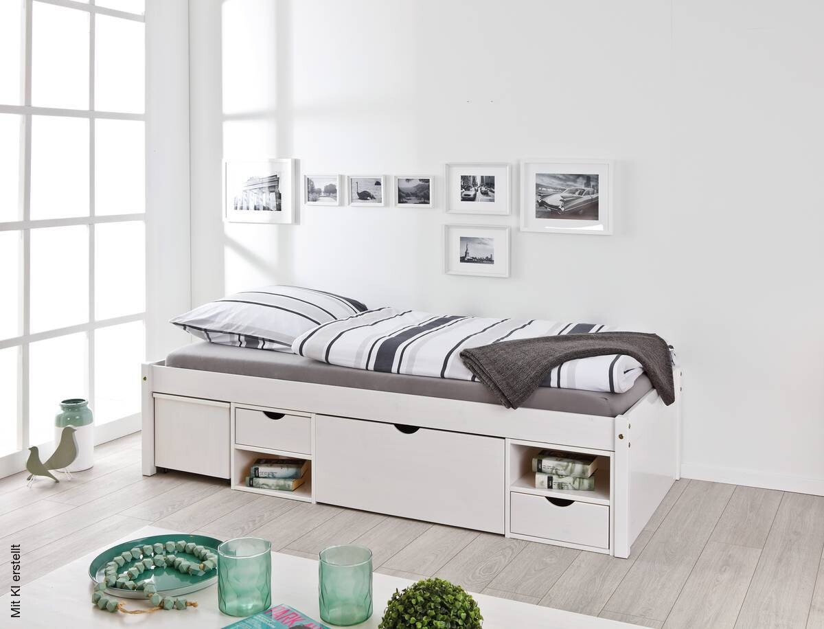 Funktionsbett Till weiß Liegefläche B/L: ca. 90x200 cm