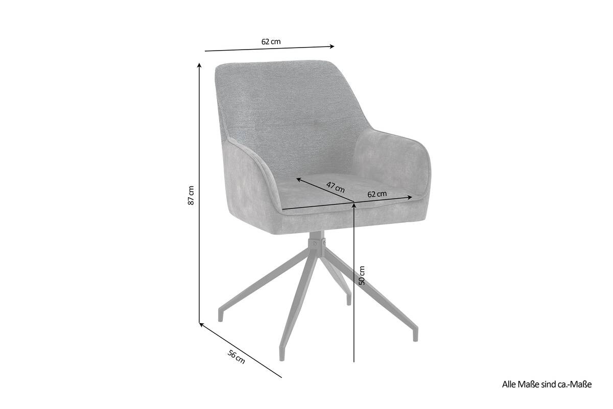 Stuhl JACKY 2er-Set anthrazit B/H/T: ca. 62x87x56 cm