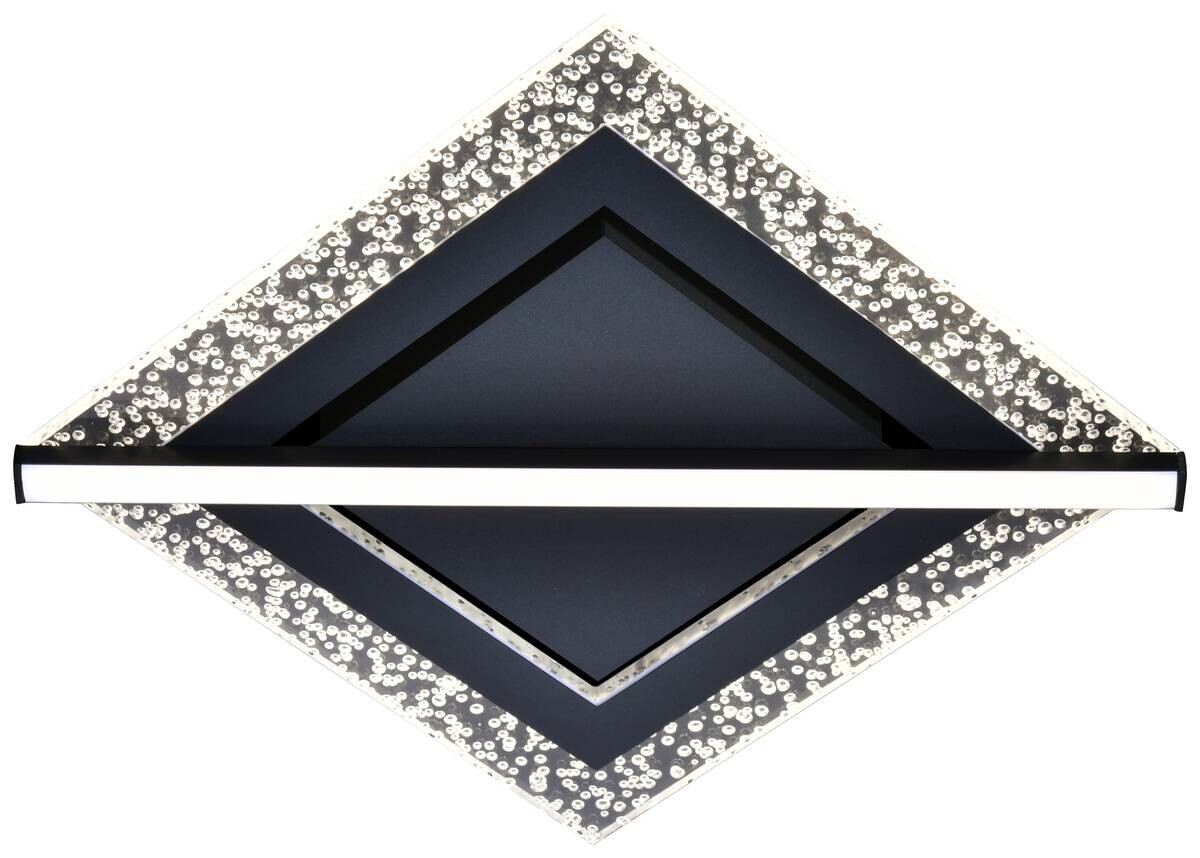 Deckenleuchte Inanna schwarz Metall Kunststoff B/H: ca. 40x6 cm