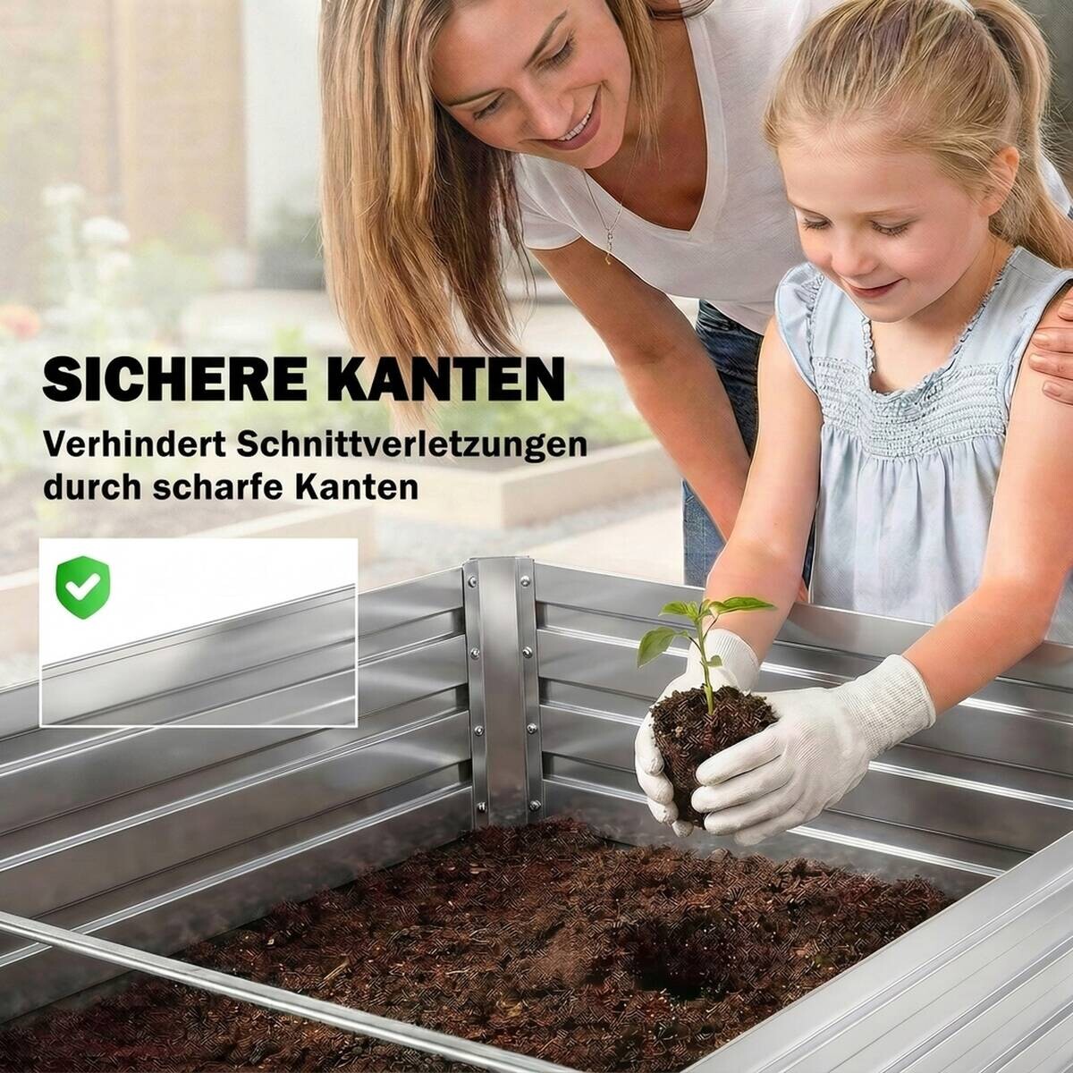 Outsunny Hochbeet silber B/H/T/L: ca. 90x60x90x180 cm