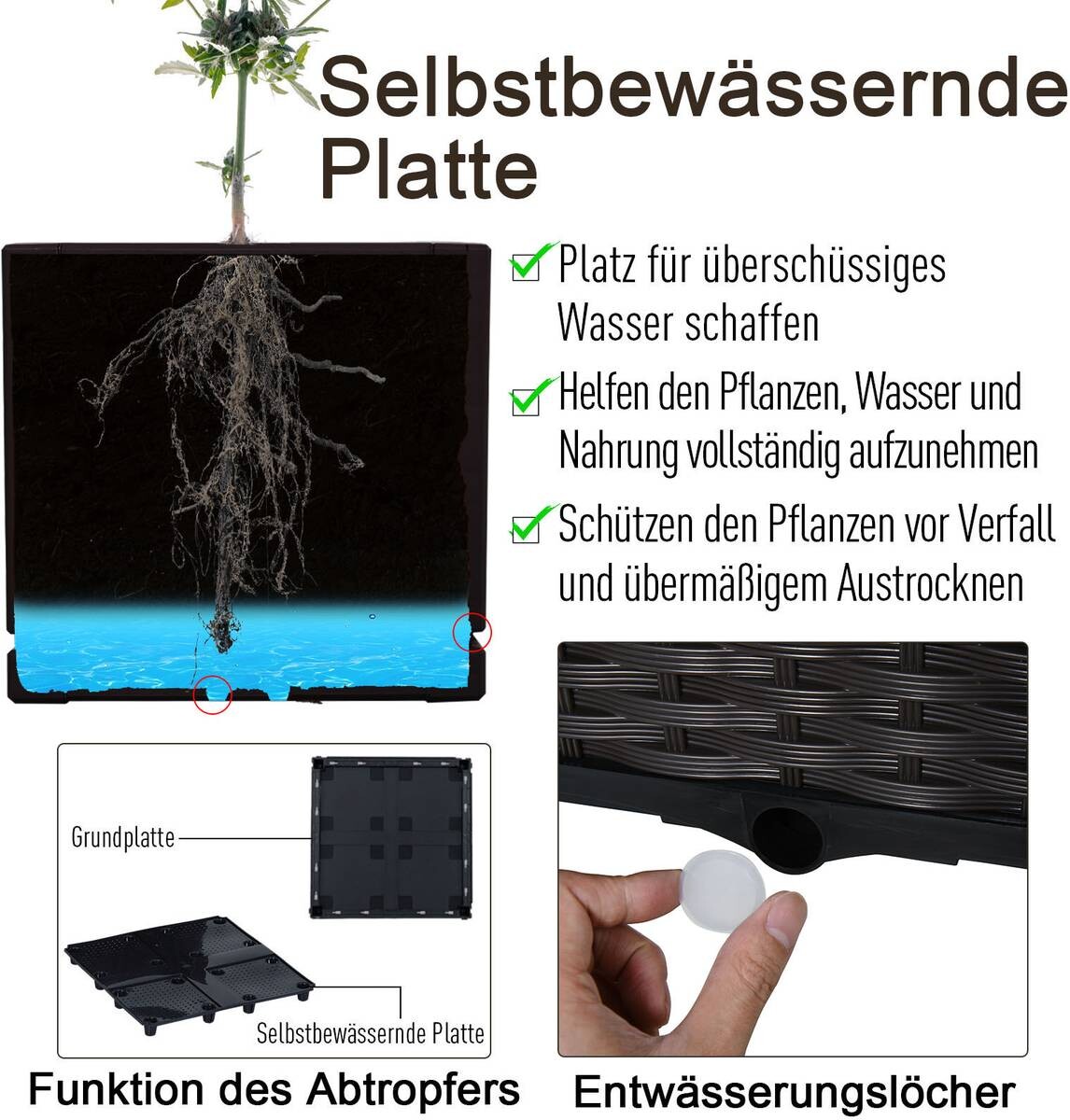 Outsunny Hochbeet B/H/L: ca. 40x44x40 cm