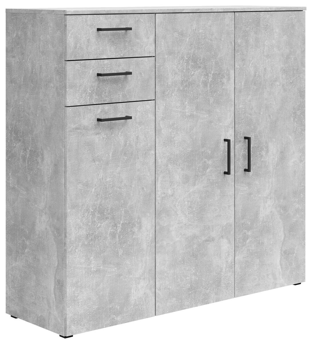 Kommode Multi-Stauraum Typ 33 Beton Optik B/H/T: ca. 120x115x40 cm