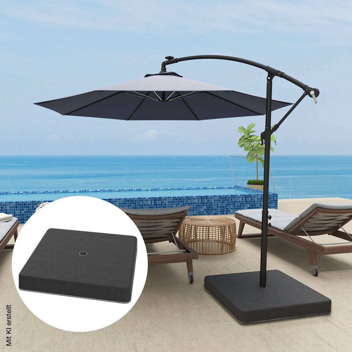 Outsunny Schirmgewichte schwarz Polyester B/H/L: ca. 89x10,5x89 cm