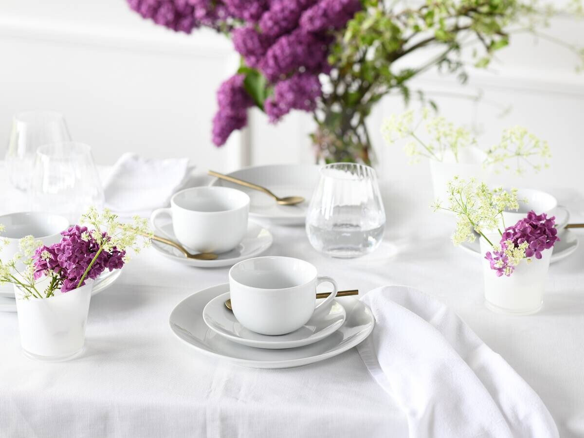 CreaTable Kaffeeservice Luna weiß Porzellan 18 tlg.