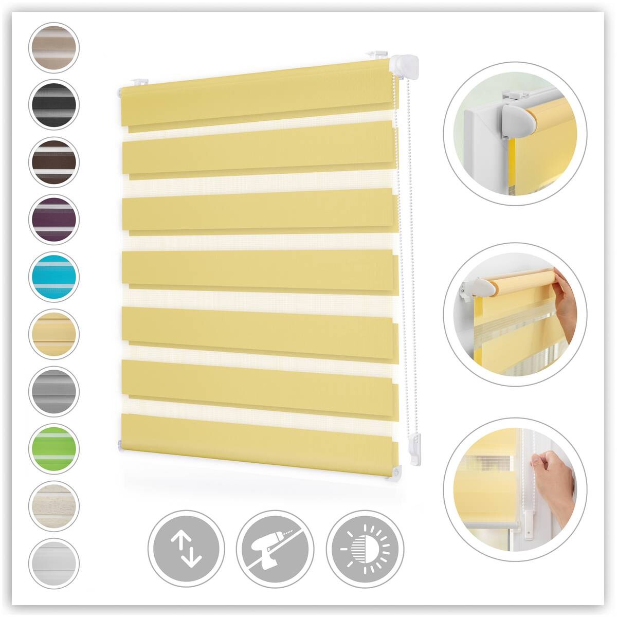 LICHTBLICK Doppelrollo Duo gelb B/L: ca. 55x150 cm