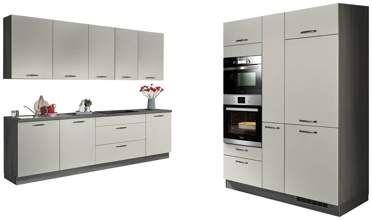 Express Doppelblock Star hellgrau Lacklaminat Hochglanz B/H/T: ca. 280x237x150 cm