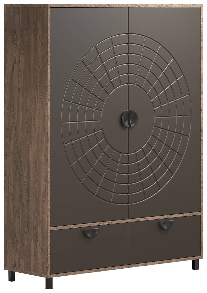 Highboard Fusion Eiche dunkel Nachbildung bronze Optik B/H/T: ca. 120x163x42 cm