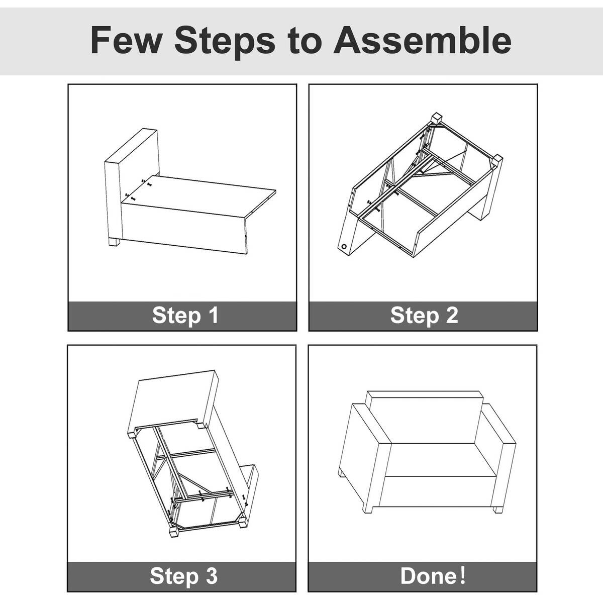 Outsunny Gartensofa grau Polyrattan B/H/L: ca. 70x130x80 cm