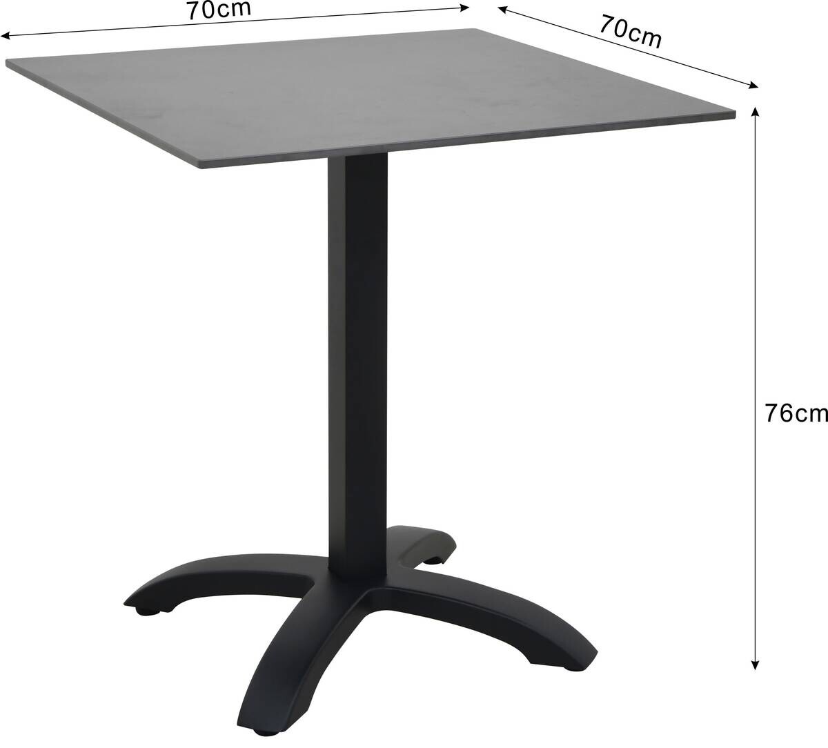POCOline Bistrotisch Prag schwarz Alu B/H/L: ca. 70x76x70 cm