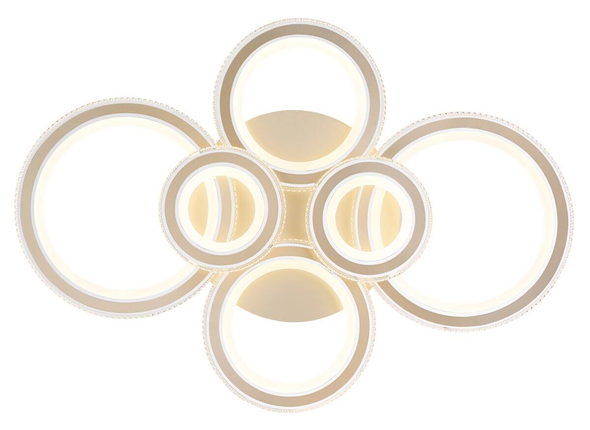 GLOBO LED-Deckenleuchte Kora champagner Metall Kunststoff Acryl B/H/L: ca. 56x12x78 cm