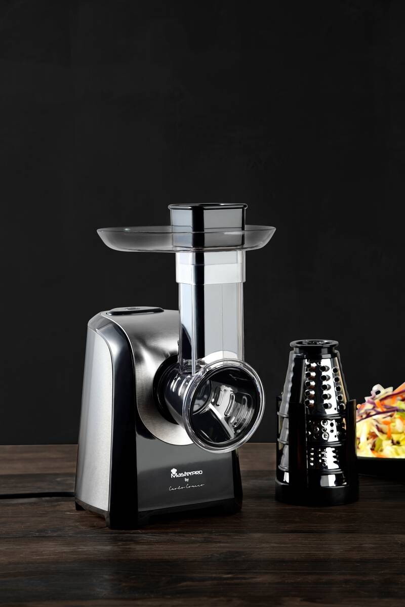 MASTERPRO Reibe elektrisch silber schwarz Edelstahl Kunststoff B/H/T: ca. 245x30,5x20,3 cm ca. 150 W