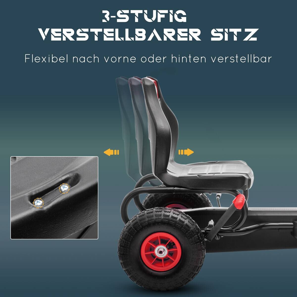 HOMCOM Kinder-Fahrzeug rot B/H/L: ca. 58x121x61 cm