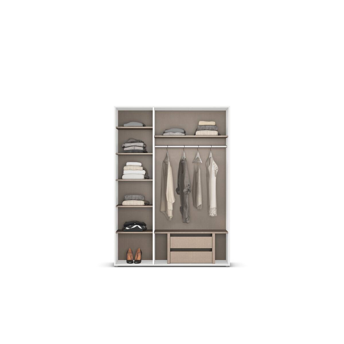 Kleiderschrank Nabila Premium Alpinweiß B/H/T: ca. 140x194x53 cm