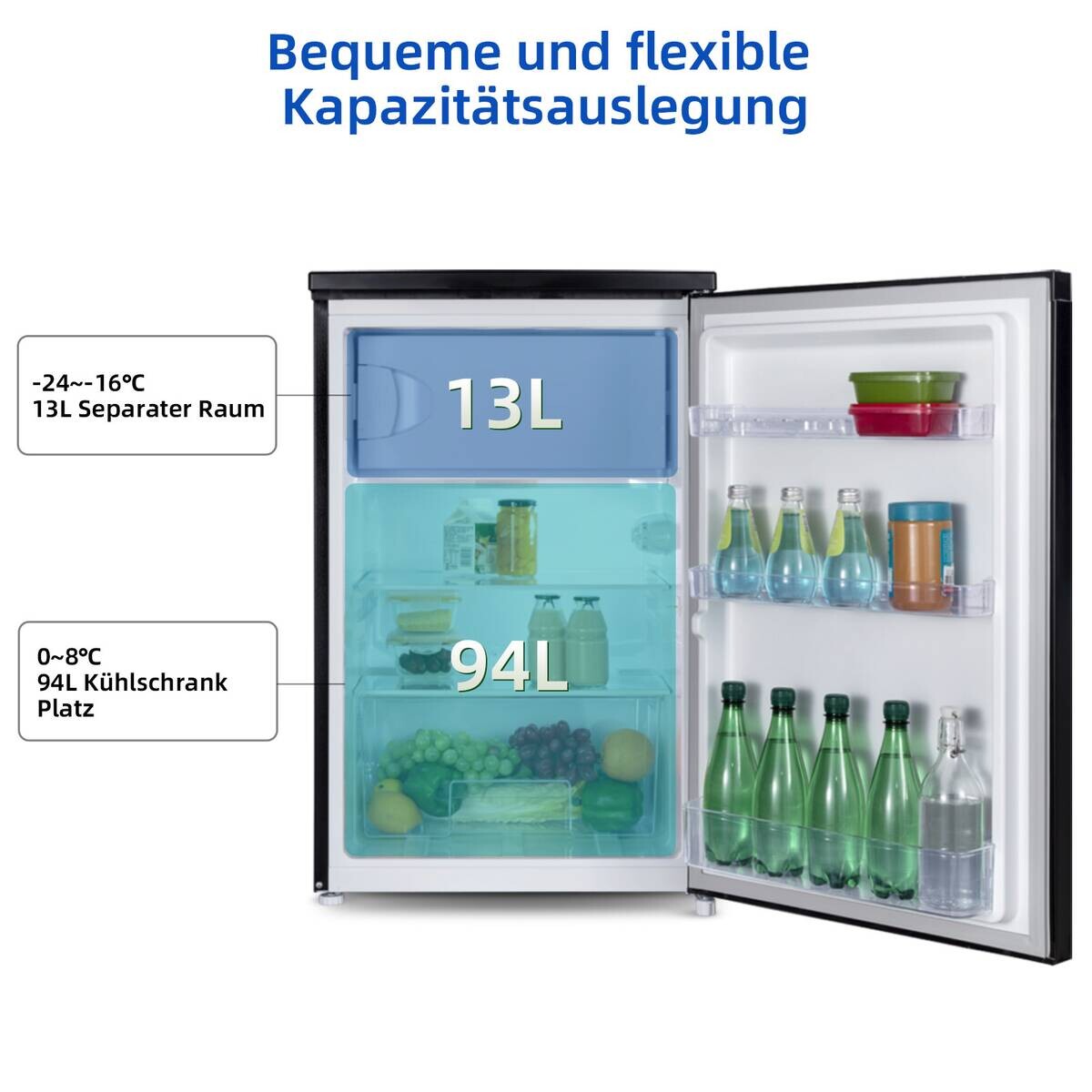 CHiQ Stand-Kühlschrank CKS110CBPO dark Inox B/H/T: ca. 54,9x84,5x55,6 cm