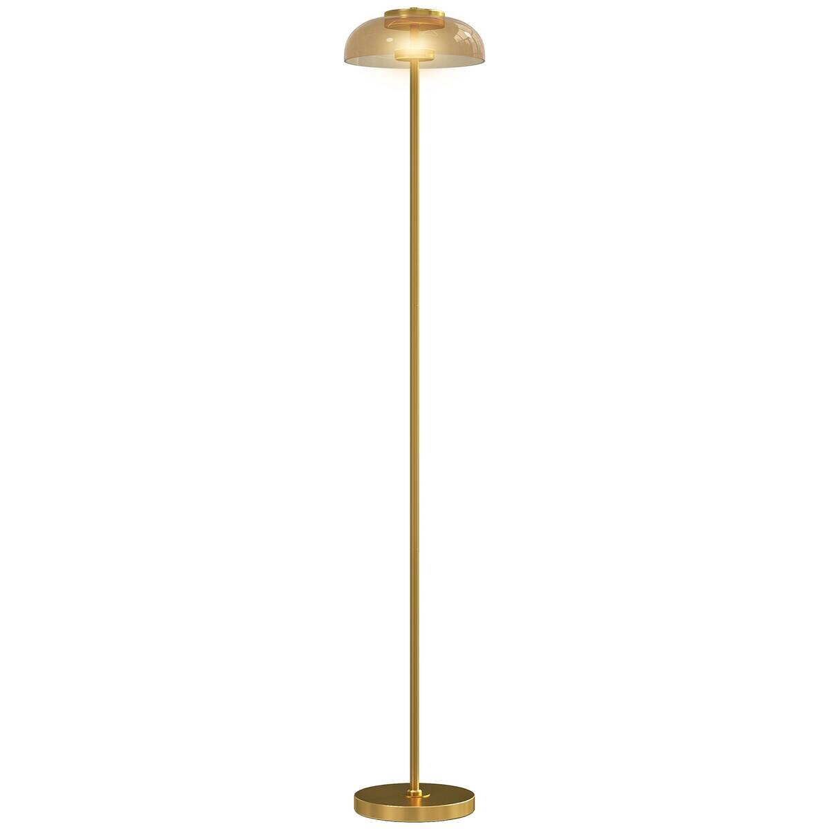 HOMCOM Stehleuchte messing Glas Metall B/H/L: ca. 25x134x25 cm
