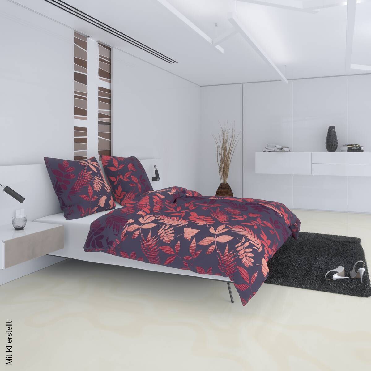 Baumwoll Bettwäsche Cotton touch bordeaux Baumwolle B/L: ca. 135x200 cm