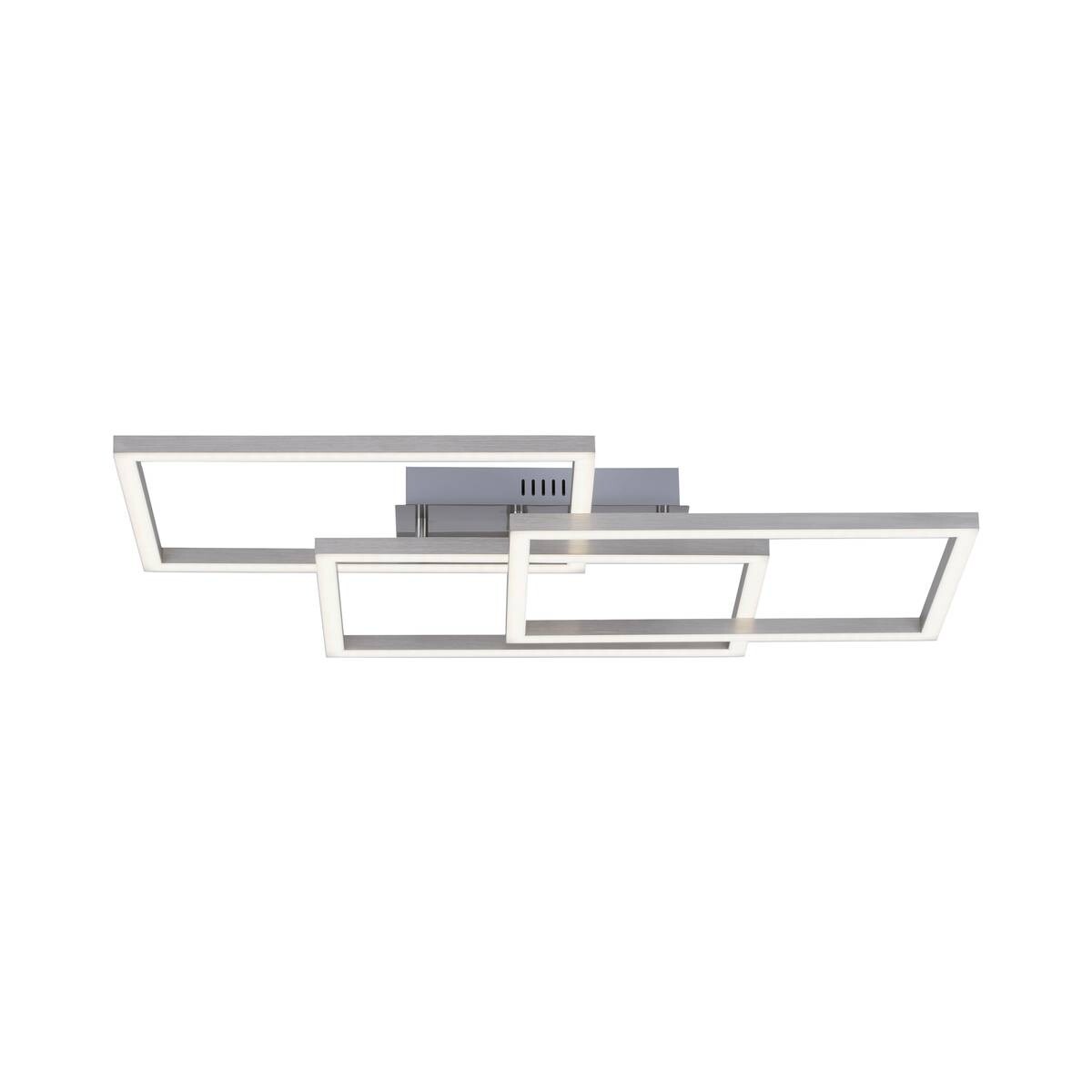 Just Light Smarte LED-Deckenleuchte MAXI 16431-55 stahlfarbig weiß Metall Kunststoff B/H/T: ca. 50x10,5x82 cm 3 Brennstellen