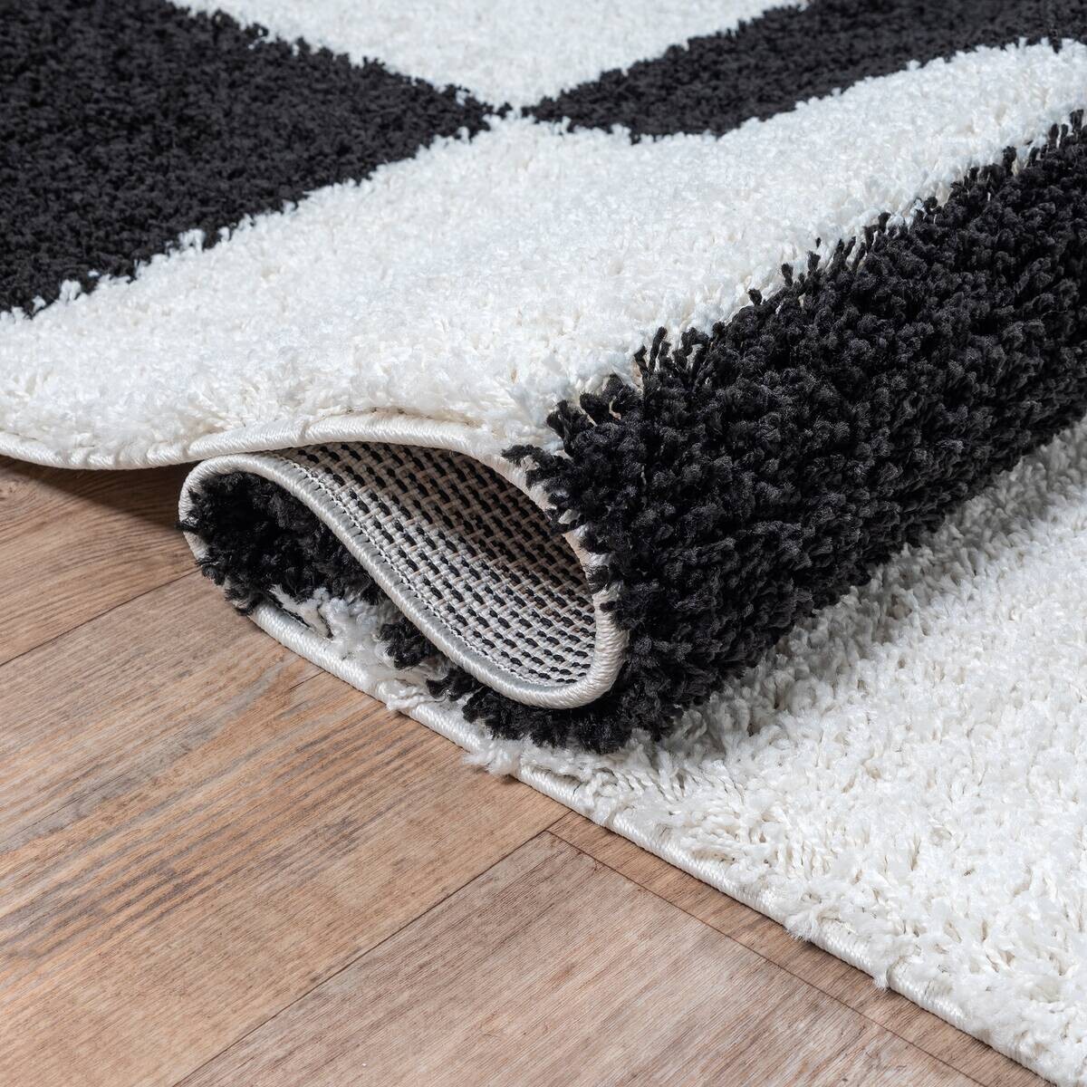 Sanat Hochflorteppich MILANO schwarz B/L: ca. 140x200 cm