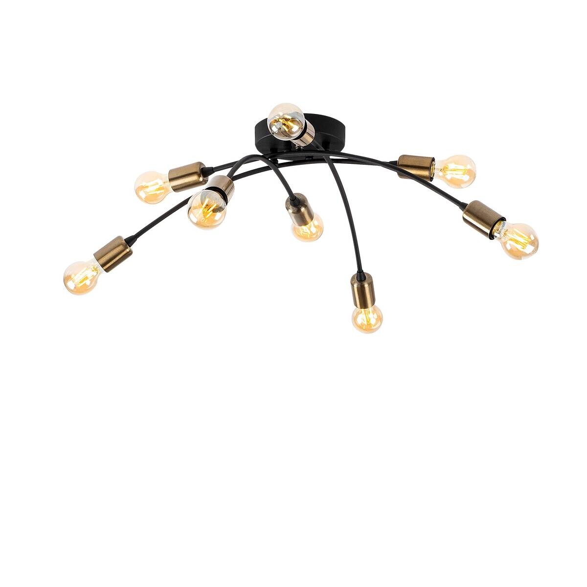 Opviq Deckenleuchte Banana-1151 schwarz Metall B/H/T/L/D: ca. 79x26x79x79x79 cm E27 8 Brennstellen