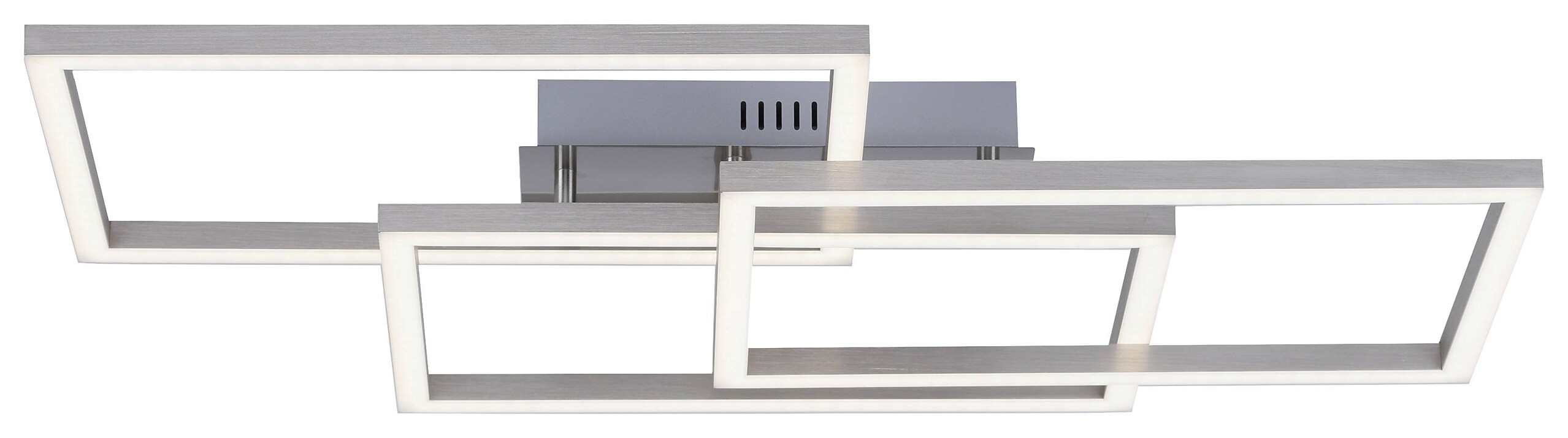 Just Light Smarte LED-Deckenleuchte MAXI 16431-55 stahlfarbig weiß Metall Kunststoff B/H/T: ca. 50x10,5x82 cm 3 Brennstellen