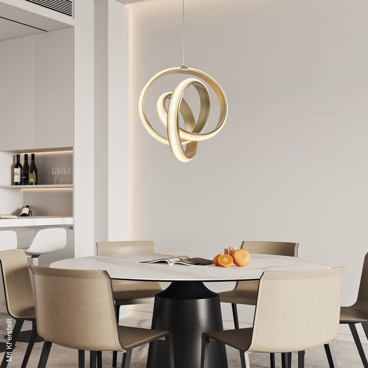 Nolo LED-Pendelleuchte Shine champagner B/H/L: ca. 35x120x35 cm